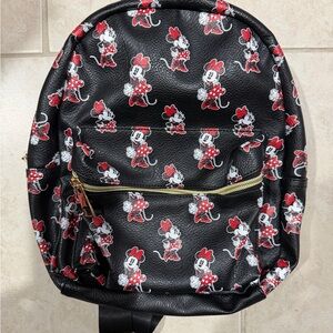Minnie Mouse Black & Red Printed Backpack